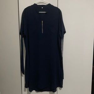 Formal/casual dress w breast pockets and zipper